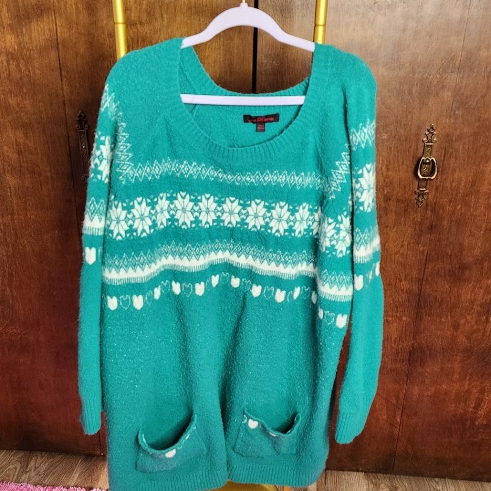 Joe Browns Fairisle Sweater / Jumper with Pockets (Long) Sz 24/26